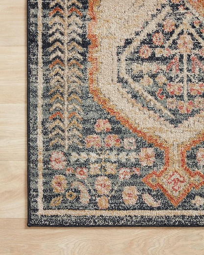 Loloi Jocelyn Collection JOC-05 Navy/Multi 5'-5" x 7'-6" .38" Thick Area Rug
