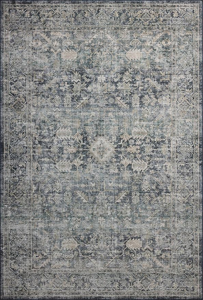 Loloi Amber Lewis Josie Collection JOS-01 Ocean/Natural 9'-0" x 12'-0", .13" Pile Height, Low Profile, Machine Washable, Area Rug