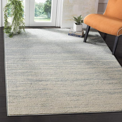 SAFAVIEH Adirondack Collection Area Rug - 6' Square, Slate & Cream, Modern Ombre Design, Non Shedding & Easy to Clean, Ideal for Living Room, Bedroom, Office, Dining Space (ADR113T)