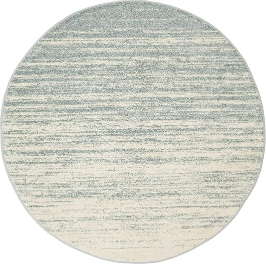 SAFAVIEH Adirondack Collection Area Rug - 12' Round, Slate & Cream, Modern Ombre Design, Non Shedding & Easy to Clean, Ideal for Living Room, Bedroom, Office, Dining Space (ADR113T)