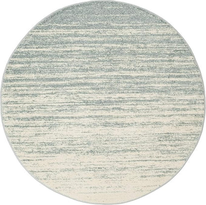 SAFAVIEH Adirondack Collection Area Rug - 7' Round, Slate & Cream, Modern Ombre Design, Non Shedding & Easy to Clean, Ideal for Living Room, Bedroom, Office, Dining Space (ADR113T)
