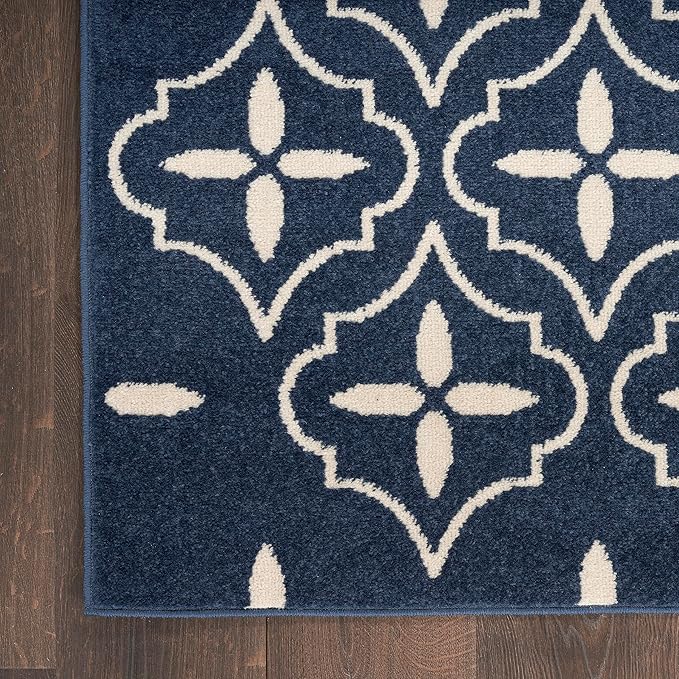 Nourison Home Nourison Essentials Navy Ivory 6' x 9' Area Rug - Easy Clean, Non Shedding, Bed Room, Living Room, Dining Room, Kitchen (6' x 9')