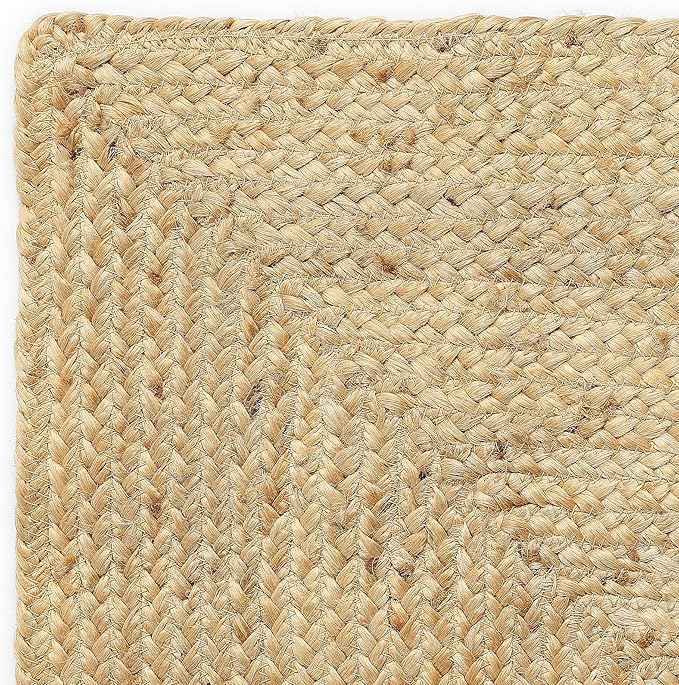 REDEARTH · Rectangular Area Rug - 2'x3' Braided Natural Jute with Non-Skid Backing - Handwoven Boho Rug for Bedroom, Kitchen, Living Room - Aesthetic Home Decor - Durable Handmade Rug, Set of 2