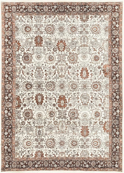 Keen Home Design 5x7 Rug - Machine Washable Area Rug with Non-Slip Backing, Ideal for Living Room, Dining Room, Bedroom - Vintage, Easy Clean, Durable, Low Pile - (5' x 7')