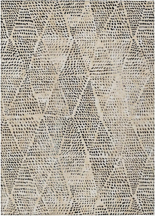 Addison Rugs Chantille ACN591 Beige 9' x 12' Indoor Outdoor Area Rug, Easy Clean, Machine Washable, Non Shedding, Bedroom, Living Room, Dining Room, Kitchen, Patio Rug