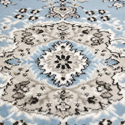 Home Dynamix Premium Sakarya Traditional Medallion Border Area Rug, Blue, 1'9"x7'2" Runner
