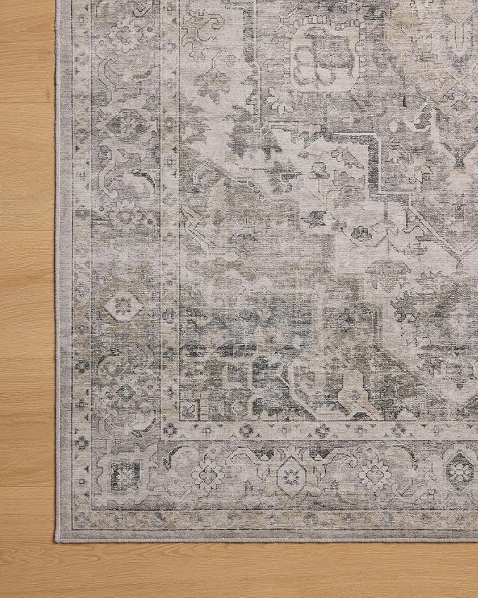 Loloi Amber Lewis Josie Collection JOS-03 Silver/Natural 7'-6" x 9'-6" Area Rug