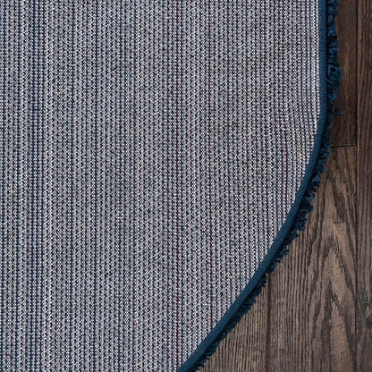 Unique Loom Solid Shag Collection Area Rug (5' 1" x 8' Oval, Sapphire Blue/ Navy Blue)
