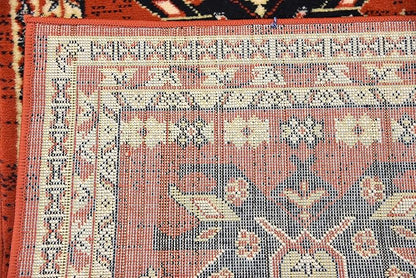 Unique Loom Taftan Collection Border Geometric Tribal Inspired Design Area Rug (2' 2 x 8' 2 Runner, Terracotta/ Ivory)