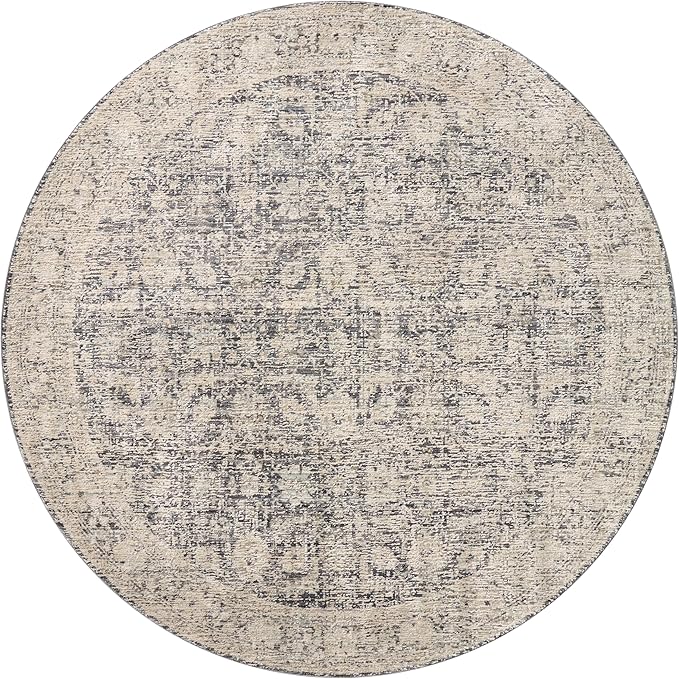 Loloi Amber Lewis Alie Collection ALE-05 Charcoal/Beige 5'-3'' x 7'-9'', .13'' Pile Height, Area Rug