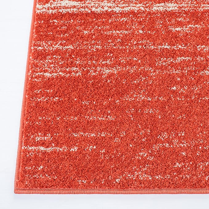 SAFAVIEH Adirondack Collection Area Rug - 6'7" Square, Orange & Grey, Modern Ombre Design, Non Shedding & Easy to Clean, Ideal for Living Room, Bedroom, Office, Dining Space (ADR113P)