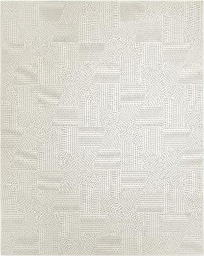 Nourison Home Textured Home Ivory 7'10" x 9'10" Area Rug - Easy Clean, Non Shedding, Bed Room, Living Room, Dining Room, Kitchen (8' x 10')