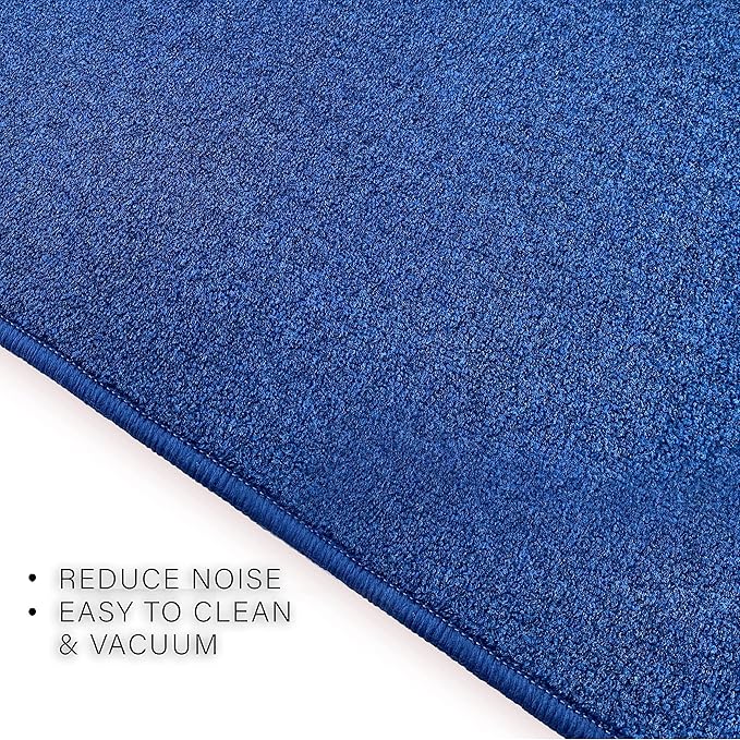 Custom Made Runner Rug Low Pile with Rubber Backing for Kitchen Foyer Hallway Entry Choose Your Length Size 26 Inch Wide Solid and Plain Dark Blue Color (20 feet x 26 inch)