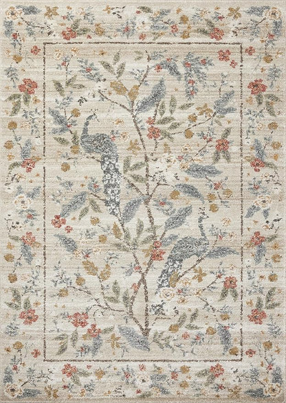 Loloi Rifle Paper Co. Laurel Collection LAU-05 Ivory 2'-8" x 4' Accent Rug