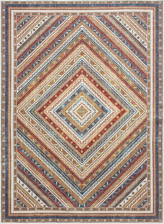 Keen Home Design 10x14 Rug - Machine Washable Area Rug with Non-Slip Backing, Ideal for Living Room, Dining Room, Bedroom - Vintage, Easy Clean, Durable, Low Pile Rug - (9'7" x 14')