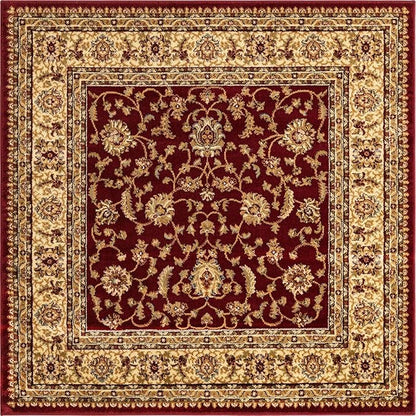 Unique Loom Voyage Collection Traditional Oriental Classic Intricate Design Area Rug (5' 0 x 5' 0 Square, Red/Gold)
