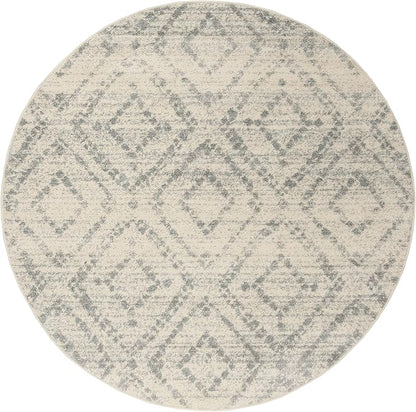 SAFAVIEH Adirondack Collection Round Rug - 12' Round, Ivory & Light Blue, Contemporary Design, Stain Resistant, Ideal for High Traffic Areas in Living Room, Bedroom & Dining Room (ADR131T-12R)