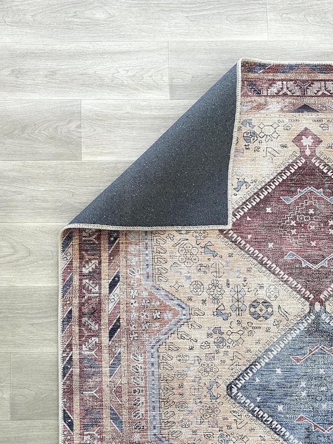 Fame Living Washable Area Rug. Modern Farmhouse. Vintage. Turkish. Bohemian. Distressed. Oriental. Traditional. Rugs for Living Room. Dining. Bedroom. Office. Entryway. Foyer. (863TT, 2'5 x 9'8)