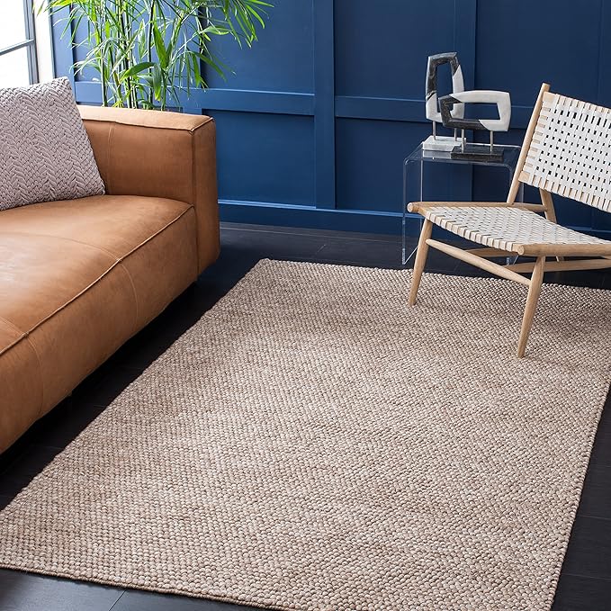 SAFAVIEH Area Rug 5x8 - Natura Collection - Brown, Handmade Wool Blend, Textured Design, Ideal for Living Room, Bedroom, Dining Space (NAT620T)