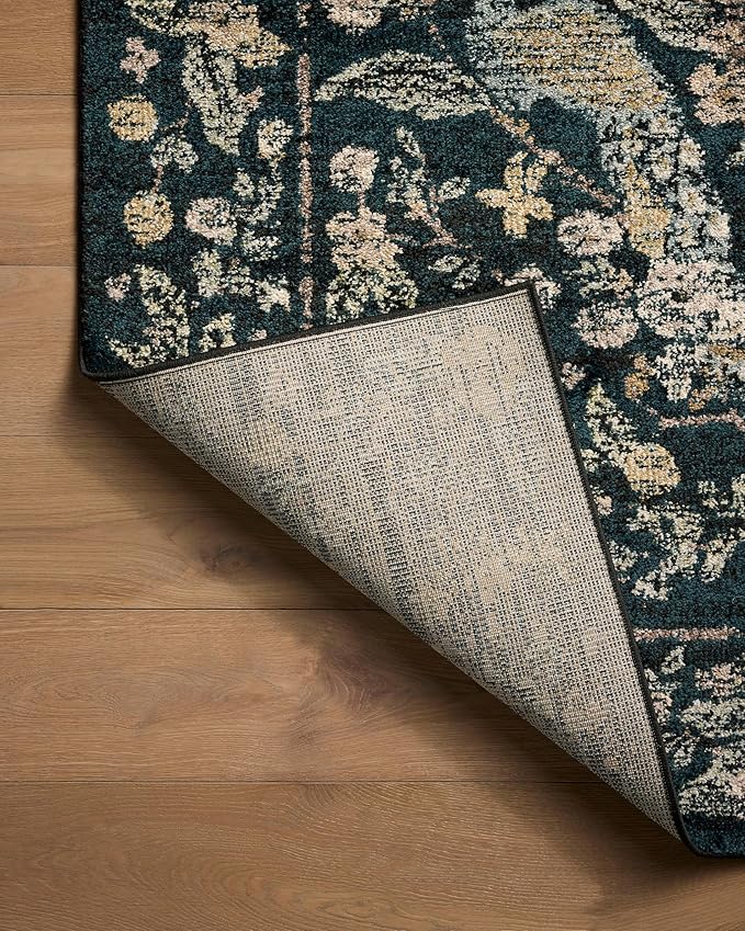 Loloi Rifle Paper Co. Laurel Collection LAU-05 Navy/Multi 6'-6" x 9'-2" Area Rug