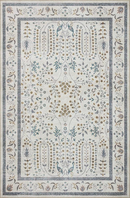 Loloi Rifle Paper Co. Maison Collection MAO-05 Wisteria Cream 2'-0" x 5'-0", .19" Pile Height, Accent Rug