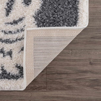 Hauteloom Zane Living Room, Bedroom Area Rug - Plush Pile - Cream - 6'7" x 9'
