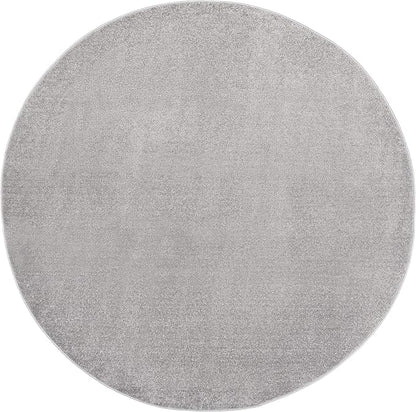 Nourison Home Nourison Essentials Silver Grey 10' x Round Area Rug - Easy Clean, Non Shedding, Bed Room, Living Room, Dining Room, Kitchen (10' x Round)
