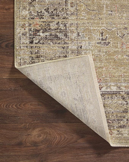 Loloi Magnolia Home by Joanna Gaines Millie Collection MIE-03 Gold/Charcoal 2'-7" x 14', .25" Pile Height, Runner Rug