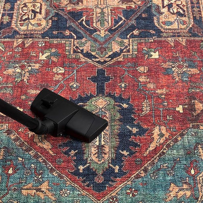 Keen Home Design 5x7 Rug - Machine Washable Area Rug with Non-Slip Backing, Ideal for Living Room, Dining Room, Bedroom - Vintage, Easy Clean, Durable, Low Pile Rug - (5' x 7')