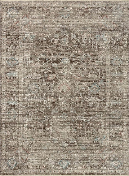Loloi Magnolia Home by Joanna Gaines Millie Collection MIE-03 Charcoal/Dove 9'-6" x 13'-1", .25" Pile Height, Area Rug
