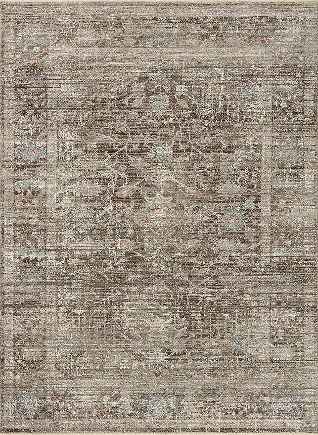 Loloi Magnolia Home by Joanna Gaines Millie Collection MIE-03 Charcoal/Dove 7'-10" x 10', .25" Pile Height, Area Rug