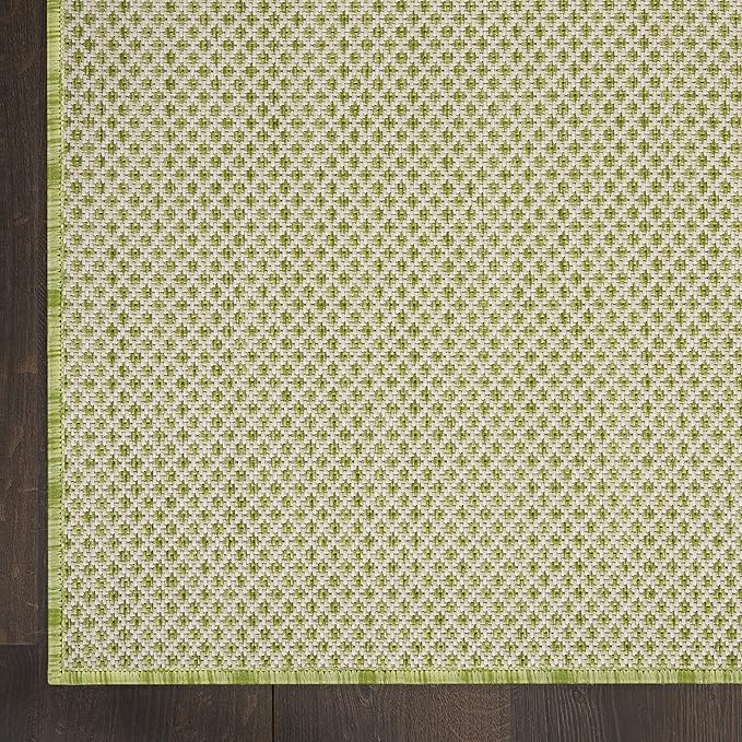 Nourison Home Courtyard Ivory Green 2'2" x 8' Area Rug - Easy Clean, Non Shedding, Bed Room, Living Room, Dining Room, Kitchen (8' Runner)