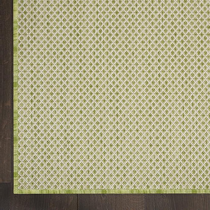 Nourison Home Courtyard Ivory Green 7' x 10' Area Rug - Easy Clean, Non Shedding, Bed Room, Living Room, Dining Room, Kitchen (7' x 10')