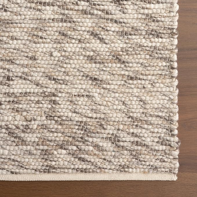 Rugs USA Marilyn Charcoal/Ivory, 4' x 6', Hand Woven, Marled, Wool, Soft and Cozy, High Traffic, Stain Resistant, Easy Clean, Durable Area Rug for Bedroom, Living Room, Dining, Den, Foyer