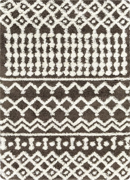 Livabliss Hapsburg Moroccan Shag Area Rug,7'10" x 10'3",Dark Brown