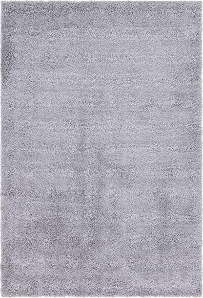 Unique Loom Davos Shag Collection Area Rug - Solid (7' 1" x 10' Rectangle, Sterling)