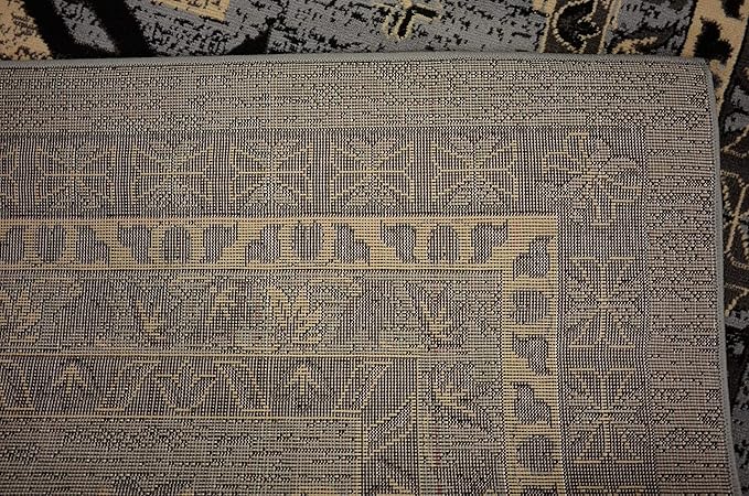 Unique Loom Taftan Collection Border Geometric Tribal Inspired Design Area Rug (8' 0 x 10' 0 Rectangular, Gray/ Black)
