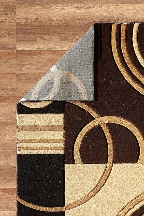 GLORY RUGS Area Rug Modern Soft Hand Carved Contemporary Floor Carpet with Premium Fluffy Texture for Indoor Living Dining Room and Bedroom Area (Brown, 4'x6')