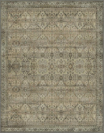 8x10 Area Rug Machine Washable Boho Rug for Living Room,Ultra-Thin Low Pile Carpet,Lightweight Indoor Printed Rug,Non Slip Floral Area Rug for Bedroom, Dining Room, Home Office,Sage