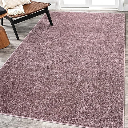 Eyely UES100R-9 Supersoft Haze Solid Low-Pile Indoor Area Rug Casual;Contemporary;Solid;Traditional, Bedroom, Kitchen, Living Room, Easy-Cleaning, Non-Shedding, 9 X 12, Light Purple