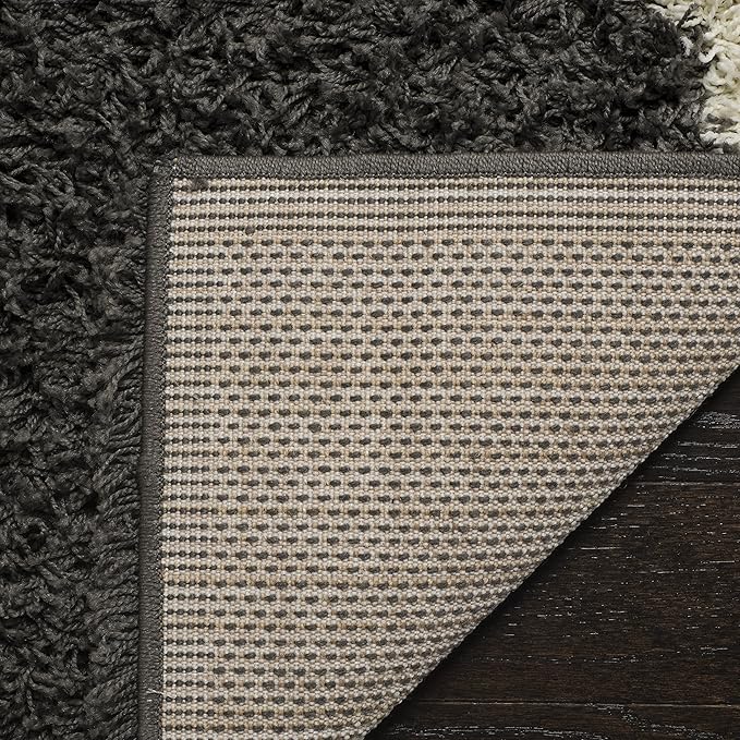 SAFAVIEH Dallas Shag Collection Accent Rug - 3' x 5', Dark Grey & Ivory, Trellis Design, Non-Shedding & Easy Care, 1.5-inch Thick Ideal for High Traffic Areas in Foyer, Living Room, Bedroom (SGD257A)