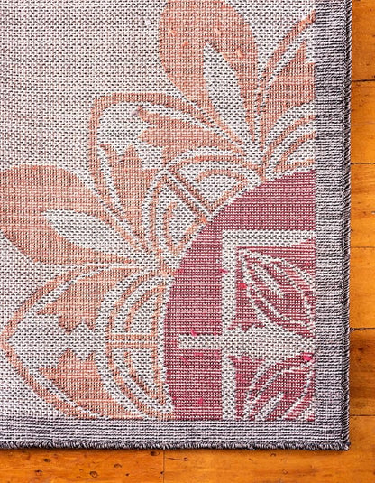 Unique Loom Outdoor Modern Collection Area Rug - Chicago (7' 1" x 10' Rectangle, Brown/ Orange)