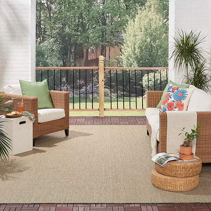 Nourison Home Courtyard Green 9' x 12' Area Rug - Easy Clean, Non Shedding, Bed Room, Living Room, Dining Room, Kitchen (9' x 12')