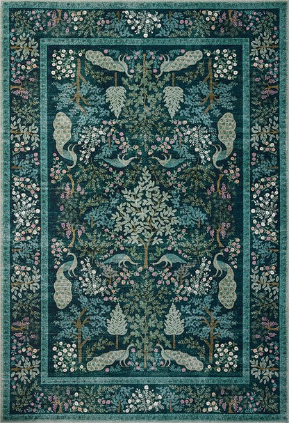 Loloi Rifle Paper Co. Canopy Collection CNP-05 Teal 2'-0" x 3'-0" Accent Rug