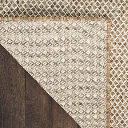 Nourison Home Courtyard Jute Ivory 4' x 6' Area Rug - Easy Clean, Non Shedding, Bed Room, Living Room, Dining Room, Kitchen (4' x 6')
