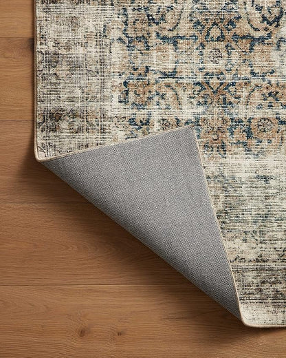 Loloi Amber Lewis Morgan Collection MOG-02 Navy/Sand 7'-3" x 9'-3" 38" Thick Area Rug feat. CloudPile, Neutral, Room Décor, Vintage Inspired, Livingroom, Bedroom, Dining Area