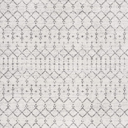 JONATHAN Y Boho Vintage Diamond Cream/Gray Square Area Rug 8X8 ft, Moroccan Hype for Living Room, Bedroom, Kitchen, Office, Easy-Cleaning, High Traffic, Pet-Friendly, Non-Shedding (MOH101B-8SQ)