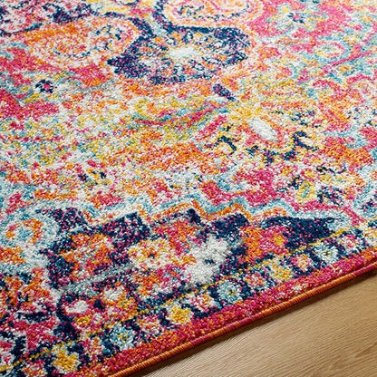 Livabliss Odelia Vintage Bohemian Area Rug,7'10" x 10'3",Pink/Orange