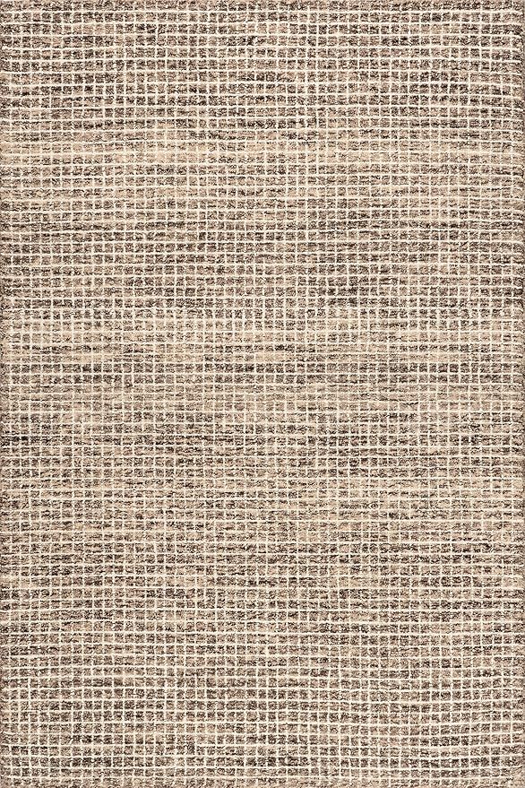 Rugs USA Melrose Handmade, Brown/Ivory, 8', Wool & Cotton Round, Soft and Cozy, High Traffic, Stain Resistant, Easy Clean, Durable Area Rug for Bedroom, Living Room, Dining Space, Den, Foyer, Entryway
