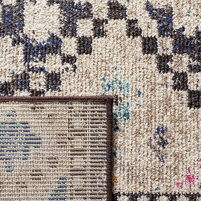 SAFAVIEH Madison Collection Area Rug - 10' x 14', Black & Yellow, Boho Diamond Distressed Design, Non-Shedding & Easy Care, Ideal for High Traffic Areas in Living Room, Bedroom (MAD418Z)
